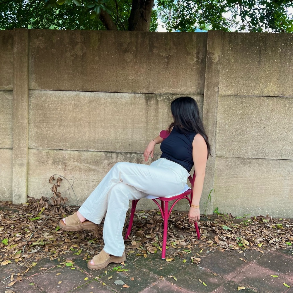 Zara off white linen pants